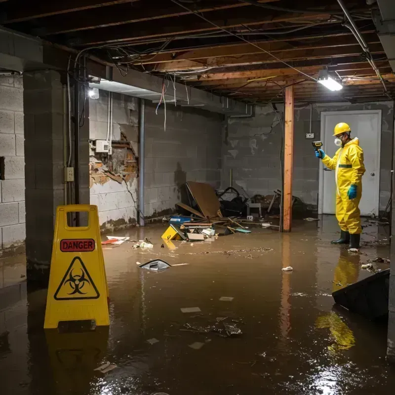 Flooded Basement Electrical Hazard in Minoa, NY Property